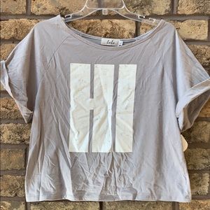 Size large juniors  cropped “LoLo” fun tee